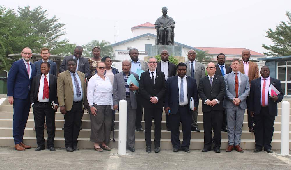 Drexel and UNGE administration on the UNGE campus in Malabo, Equatorial Guinea